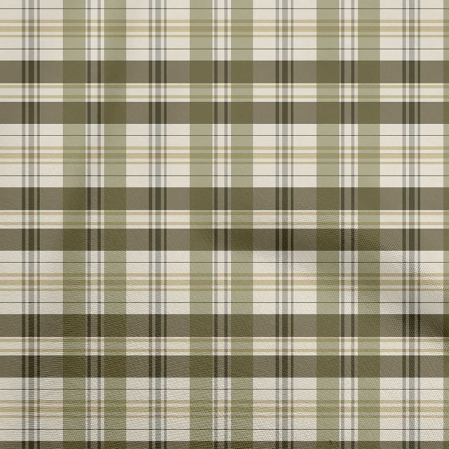 oneOone Viscose Chiffon Olive Green Fabric Check Sewing Craft Projects Fabric Prints By Yard 42 Inch Wide