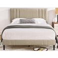 thumbnail image 1 of DeCoro Chicago Modern Tufted Upholstered Platform King Size Bed Frame, Linen, 1 of 11