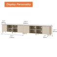 thumbnail image 3 of WAMPAT Mid Century Modern LED TV Stand Set of 2, Linen White Entertainment Center for up to 100 Inch TV Console with Storage Cabinets for Living Room Bedroom, Yellow Lights, 3 of 7