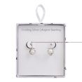 thumbnail image 2 of Luxury Designs Sterling Silver Pearl Bezel set Leverback earrings, 2 of 2