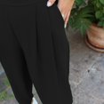 thumbnail image 4 of Timegard Pantalon pour Femmes Froncé, Taille Haute Élastique, Jambe Fuselée, Décontracté, Ample, avec Poches, 4 of 7