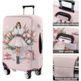 thumbnail image 4 of Travel Luggage Cover Suitcase Protector Fits 18-32 Inch Luggage Wheel Covers Patterned Travel Related Items Flower Luggage Protector Elastic Luggage Anti-scratch Suitcase Cover L, 4 of 5