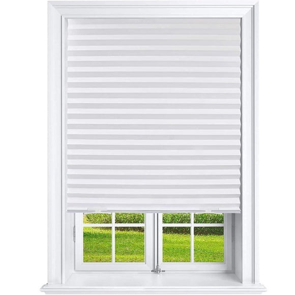 XIPYYKM Window Blinds Cordless Blackout No Drill Cut to Size Clip On Stick On Self Adhesive Temporary Blinds Pleated Paper Blinds for Windows Doors Shades for Home Bedroom Kitchen Bathroom