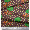 thumbnail image 3 of Soimoi Poly Georgette Fabric Floral,Tree & Deer Kids Decor Fabric Printed Yard 42 Inch Wide, 3 of 3