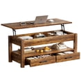 thumbnail image 4 of GUNAITO Table Basse Relevable avec 2 Tiroirs, Table Basse Convertible en Bois avec Rangement pour Salon, Table Centrale, Marron, 107 cm (42 Po), 4 of 9