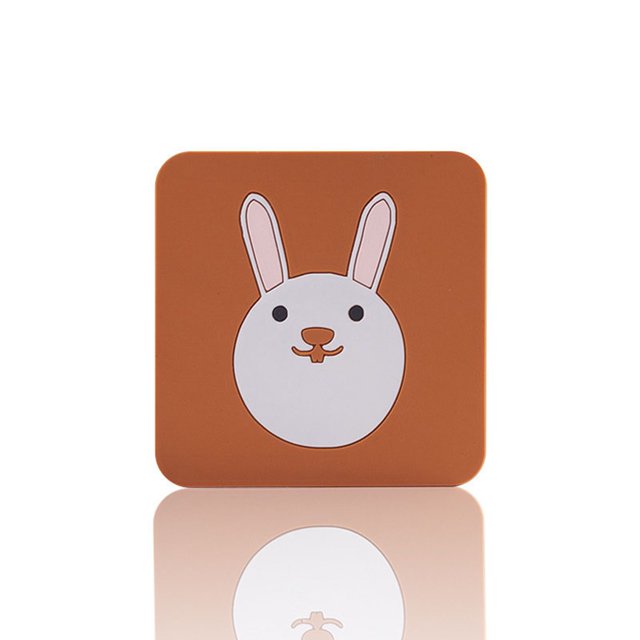 CAROOTU Anti-Slip Soft Silicone Coaster Heat-Resistant Square Cartoon Table Placemat for Housewarming Kitchen 85*85mm New