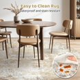 thumbnail image 4 of Round Rug Living Room Rugs: 6Ft Washable Circle Large Abstract Modern Soft Stain Resistant Non Slip Indoor Floor Carpet for Bedroom Nursery Office Dining Room Dorm Home House Decor- Gray Gold, 4 of 8
