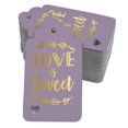 thumbnail image 1 of Inkdotpot 100 Pack Real Gold Foil Paper Tags Love Is Sweet Wedding Favor Hang Tag, 1 of 6