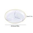 thumbnail image 3 of Fruit Tray with Divider under $5! CQCYD 3-Compartment Fruit Tray with Dividers, Modern Snack Serving Platter for Living Room, Coffee Table Candy Melon Tray, Plastic Refreshment Serving Dish, 3 of 6