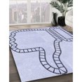 thumbnail image 3 of Ahgly Company Tapis de Zone Rond d'Intérieur Lavable à la Machine, Style Transitionnel, Bleu Lavande, 3 Pieds Rond, 3 of 7
