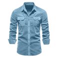 thumbnail image 4 of RKSTN Cardigan pour Homme Décontracté Mode Col Rabattu Chandail Uni Manches Longues Hauts en Coton Décontractés Stylés pour l'Automne, 4 of 9