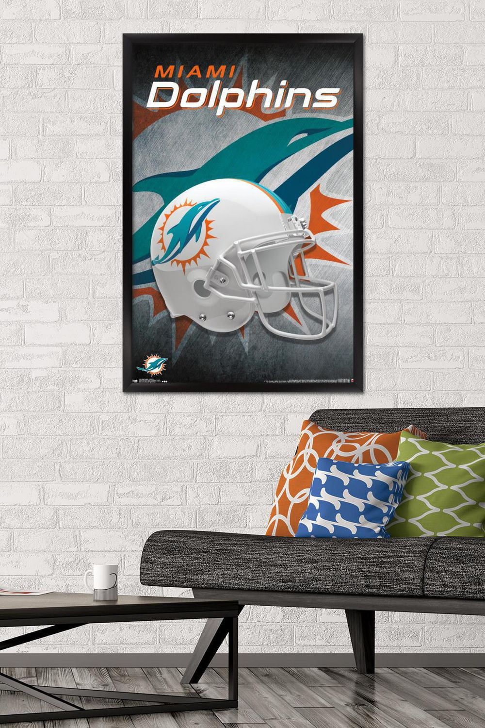 NFL Miami Dolphins - Helmet 18 Wall Poster, 14.725" x 22.375" Framed