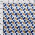thumbnail image 3 of oneOone Cotton Silk Medium Blue Fabric Geometric Craft Projects Decor Fabric Printed By The Yard 42 Inch Wide, 3 of 4