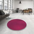 thumbnail image 4 of Ahgly Company Tapis Rond Lavable en Machine Intérieur Transitionnel Rouge Framboise, 5 Pieds Rond, 4 of 7