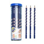 Fesfesfes Posture Correction Pencils 30-Pack Triangular Writing Tools School Supplies for Handwriting Training Non-slip Grooves Elementary School Students Learn Writing Pens And Stationery blue