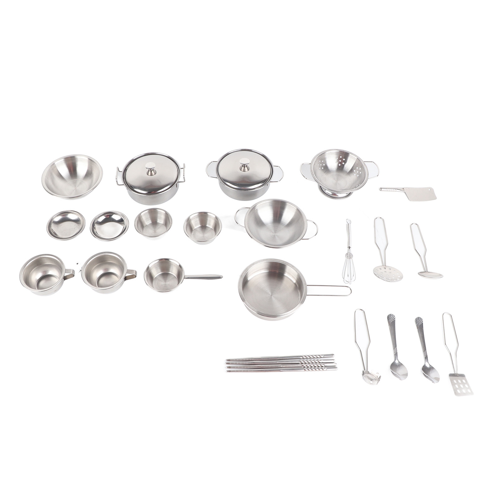 Children Kitchen Cookware Utensils Set Safe Stainless Steel Practical Toys Gift Boys Girls