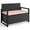 Black, variant on Costway Patio Storage Bench Wicker Loveseat with Built-in Storage & Long Seat Cushion Brown