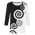 thumbnail image 4 of Hauts d'Été pour Femmes 2023 Mode Féminine Manches Trois-Quarts Col Rond Rétro Imprimé de Pâques Blouse Ample Bohemian T-Shirt Grande Taille pour Femmes, 4 of 4