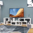 thumbnail image 2 of Giantex 3 Pieces Adjustable TV Console Stand, Modern Entertainment Center, Free Combination Bookcase for Storage & Display, for Living Room, Bedroom & Study, White, 2 of 10