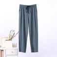 thumbnail image 2 of Dagugfen Mens Pajama Pants Drawstring Ruched Elastic Waist Loose Lightweight Comfy Loungewear Trousers, 2 of 3