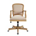 thumbnail image 3 of Linon Maybell Wood Upholstered Office Chair in Natural Brown, 3 of 11