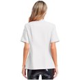 thumbnail image 4 of iefiel Women's Short Sleeve Cross Collar Chef Coat Double Breasted Chef Jacket Kitchen Restaurant Work Uniform White S, 4 of 7