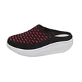 thumbnail image 1 of Platform Sandals Women Slide Closed Toe Fabric Mesh Breathable Walking Shoes Black, 1 of 9