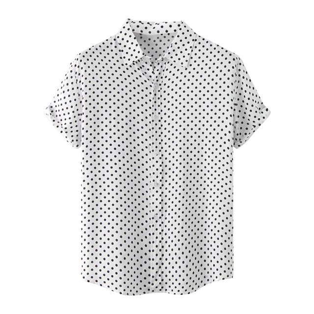 RKSTN Chemise pour Homme Plage Hawaïenne Décontractée Chemise à Pois Col Rabattu Blouse à Manches Courtes Hauts