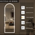 thumbnail image 2 of BEAUTYPEAK 64" x 21"  Full Length Mirror Arched with LED Light Standing Floor Mirror,White, 2 of 6