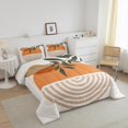 thumbnail image 3 of Erosebridal Geometric Striped Bedding King Comforter Set, Contemporary Abstract Down Comforter, Retro Sun Leaves Decor, 3pcs, 3 of 8