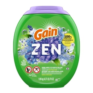 Gain Super Flings Detergent Pacs, Dewdrop Parfum de rêve, irrésistiblement propre et frais de lavage détergents de savon à laver, 45 Nombre
