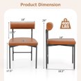 thumbnail image 3 of Gymax Dining Chair Set of 2 Faux Leather Upholstered Kitchen Side Chair w/ Curved Brown, 3 of 7