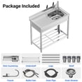 thumbnail image 2 of AKDSteel Évier Utilitaire Autoportant, Bol Simple en Acier Inoxydable avec Rangement sous le Comptoir et Plateau d'Égouttage, Comprend un Tuyau d'Eau Chaude et Froide et un Robinet, Parfait pour Garage, Restaurant Ou Buanderie, 2 of 7