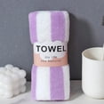 thumbnail image 1 of TopLLC Serviette en Velours Corail Absorbante, Serviette de Lavage du Visage à Rayures Colorées, Serviette Cadeau Douce pour Enfants et pour la Maison, 1 of 2