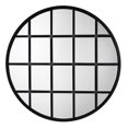 thumbnail image 1 of Benzara BM241116 Mirror with Metal Frame & Grid Design, Silver & Black, 1 of 5