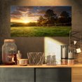 thumbnail image 1 of Fenced Ranch at Sunrise - Landscape Canvas Art Print, 1 of 3
