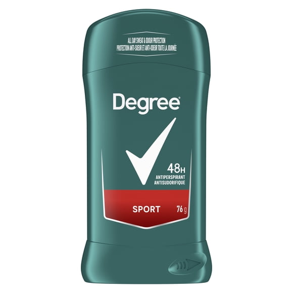 Degree Men Antisudorifique en Bâton Protection Anti-Sueur et Anti-Odeur 48 H Sport, 76 g