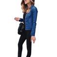 thumbnail image 4 of Wangsaura Veste en Similicuir pour Femme, Veste de Moto Ajustée à Manches Longues, 4 of 6
