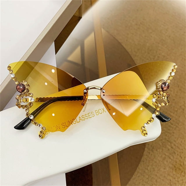 Glasses Riding Sunglasses for Women with Oversized Rhinestone Frames - Jewelry Style Shaped Sunglasses for Driver and Daily Wear