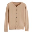 thumbnail image 3 of Cardigan en Tricot Léger pour Femmes à Manches Longues, Cardigan Boutonné, Chandail d'Automne Doux à Col Rond, Boléros, Hauts, Kaki, G, 3 of 5
