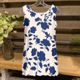 thumbnail image 3 of UPPADA Camisoles d'Été pour Femmes à Col Rond Coupe Ample T-Shirts Décontractés Mode Sans Manches Vêtements de Plage Ourlet Fluide Chandails à Enfiler Hauts Plage Boho Vêtements oferta Relampago Bleu,P, 3 of 4