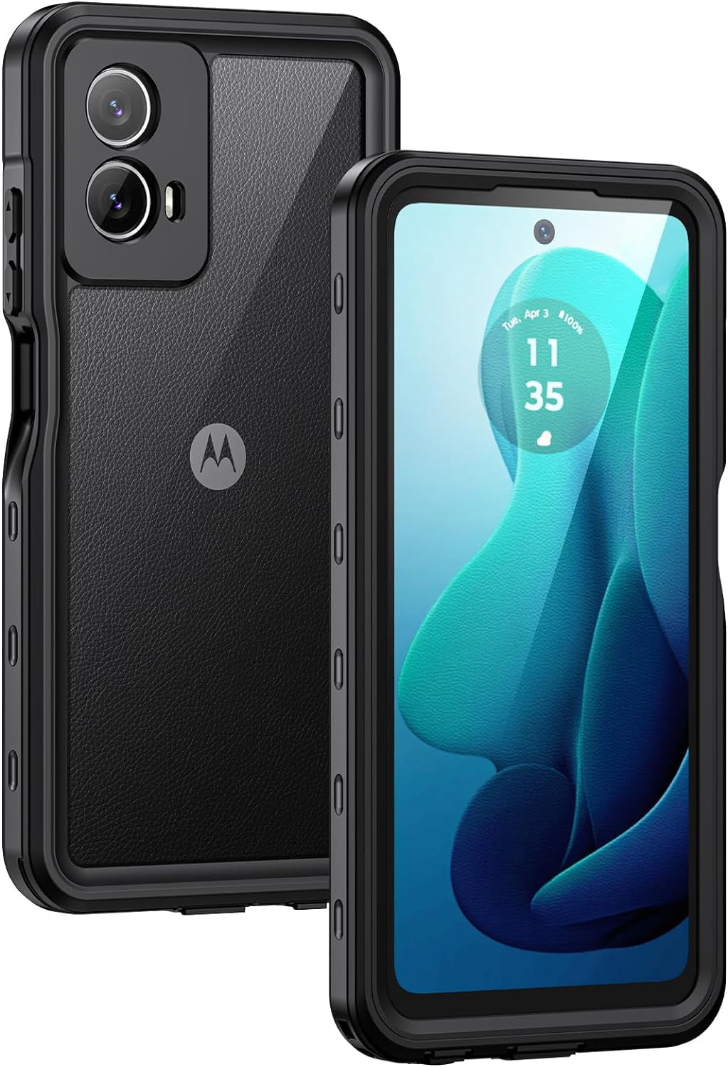 MYKOMI Motorola Moto G 5G 2024 Phone Case, IP68 Waterproof Dustproof Shockproof Case with Built-in Screen Protector, Full Body Underwater Protective Cover for Moto G 5G Only, Black