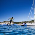 thumbnail image 3 of Costway 3-Layer Floating Water Pad 12' x 6' Floating Oasis Foam Mat Blue, 3 of 9