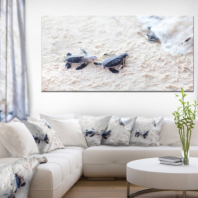 Baby Green Turtles on Sand - Oversized Animal Wall Art