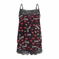 thumbnail image 5 of Jamicy Ensemble de Pyjama pour Femmes Shorts Saint-Valentin pour Épouses Ensemble de Pyjama Cami pour Femmes 2 Pcs avec Dentelle Ensemble de Pyjama Court Saint-Valentin avec Shorts Vêtements de Nuit, 5 of 5