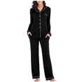 thumbnail image 1 of yievot Ensembles de Pyjamas pour Femmes Pyjama à Simple Boutonnage Automne Hiver Manches Longues Pantalon de Pyjama Ensemble Deux Pièces, 1 of 5