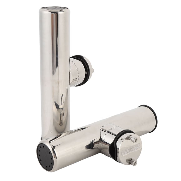 Supports de Canne à Pêche pour Bateau en Acier Inoxydable 2 Pcs, Qualité Marine, à Pince, Montage sur Rail, Supports de Canne à Pêche pour