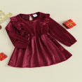 thumbnail image 3 of MesaSe Robe en Velours d'Automne pour Tout-Petite Fille, à Volants, Manches Longues, Encolure Évasée, 3 of 9