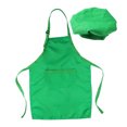 thumbnail image 3 of USHOBE Hat and Apron Kit 2Pcs Green Uniform Cloth Waterproof for Kids Baking Handwork Painting Cooking Grilling, 3 of 8