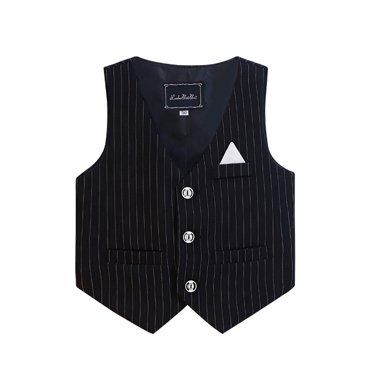 KYAIGUO Gilet de Costume Formel pour Garçons Tout-Petits, Bébé, Col à Revers Classique, Gilet de Robe pour Mariage Fête 2-15 Ans